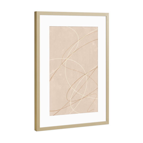 Poster mit Rahmen Gold "Line-Art Abstrakt" artboxONE - Natur,Abstrakt,Geometrie