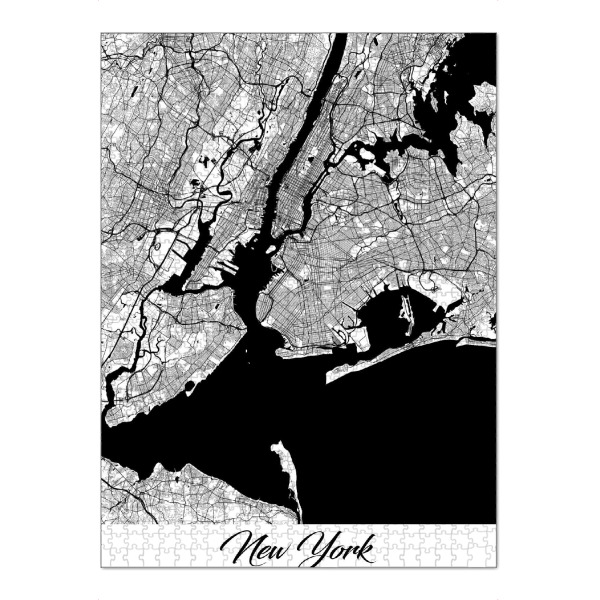 Puzzle Ravensburger "New York CityMap" artboxONE - Städte / New York,Schwarzweiß,Kartografie