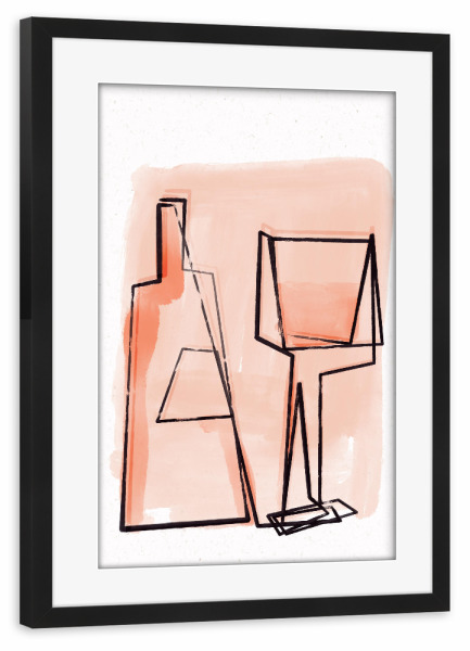 Poster mit Rahmen schwarz "Glas Und Flasche" artboxONE - Essen & Trinken,Abstrakt,Für Mama