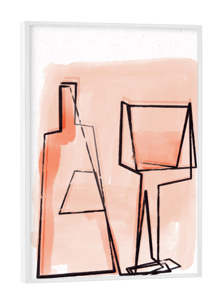Poster mit weißem Rahmen "Glas Und Flasche" artboxONE - Essen & Trinken,Abstrakt,Für Mama