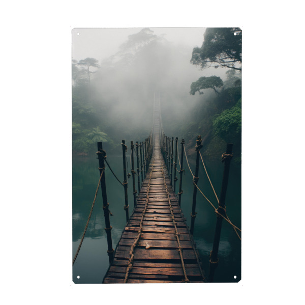 Metall Poster "Regenwald Hängebrücke" artboxONE - Natur,Reise