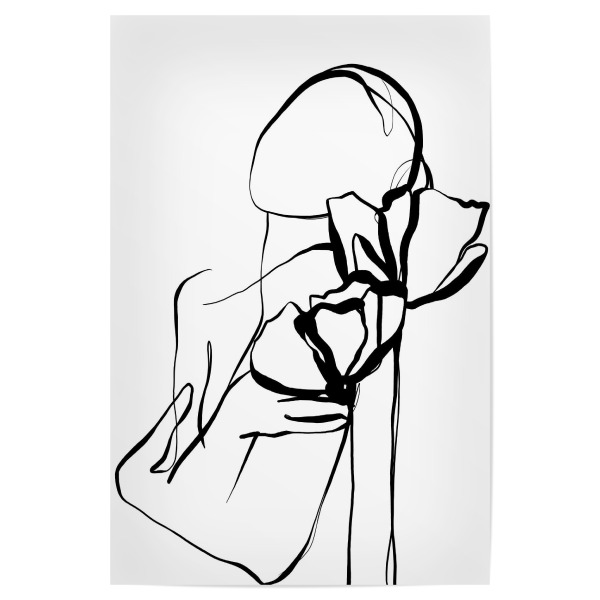 Poster "Frau mit Mohnblumen" artboxONE - Floral,Abstrakt,Menschen