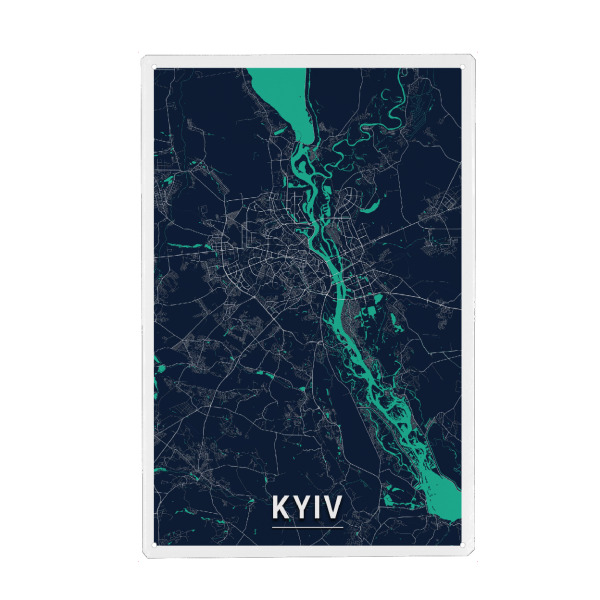 Metall Poster "Kiew CityMap" artboxONE - Städte / Weitere,Kartografie