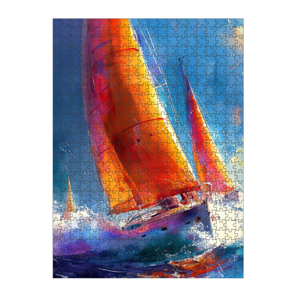 artboxONE Puzzle "Yacht-Rennboote I" artboxONE - Sport,Sport / Sommerspiele - Yacht,Rennen,Boote,Sport,Aquarell,Malerei - Bild yacht