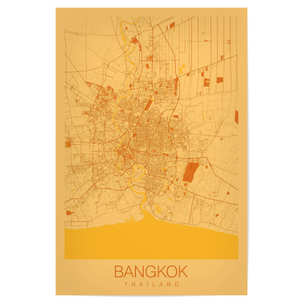 Poster 30x20 cm "Stadtkarte Bangkok" artboxONE - Städte / Weitere,Kartografie