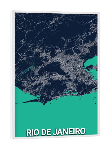Poster mit weißem Rahmen "Rio de Janeiro CityMap" artboxONE - Städte / Rio de Janeiro,Kartografie