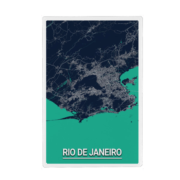 Holzbild "Rio de Janeiro CityMap" artboxONE - Städte / Rio de Janeiro,Kartografie