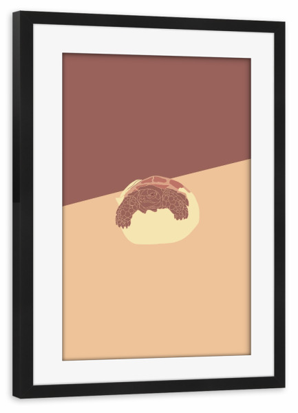 Poster mit Rahmen schwarz "Abstrakte Schildkröte" artboxONE - Tiere