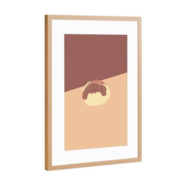 Poster mit Rahmen Kupfer "Abstrakte Schildkröte" artboxONE - Tiere