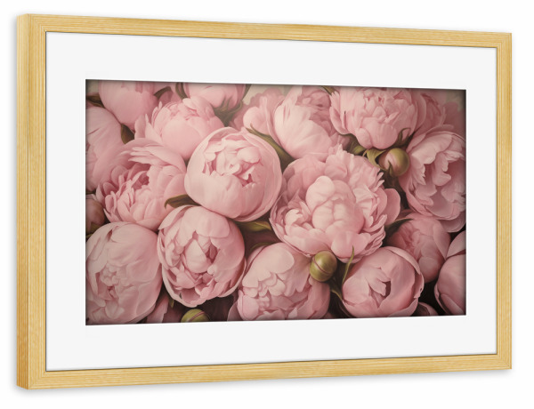 Poster mit Rahmen kiefer "Pfingstrosen Liebe" artboxONE - Natur,Floral,Liebe