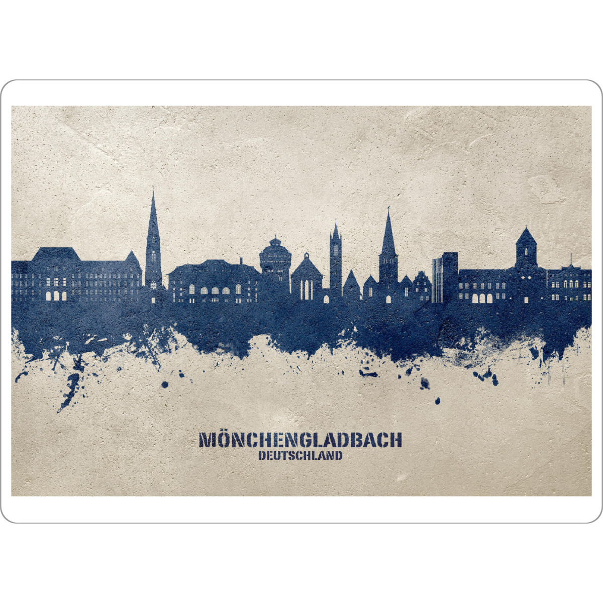 Tischset "Mönchengladbach Skyline PaintBlue" artboxONE - Städte - Mönchengladbach,Deutschland,Deutschland,Skyline,Stadtbild,Stadtbild,Aquarell,Malerei