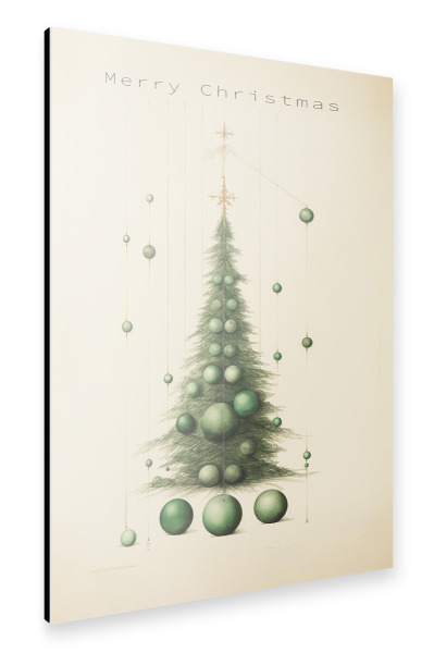 Alu-Dibond "Symmetrische WeinachtsbaumKugeln" 30x20 cm artboxONE