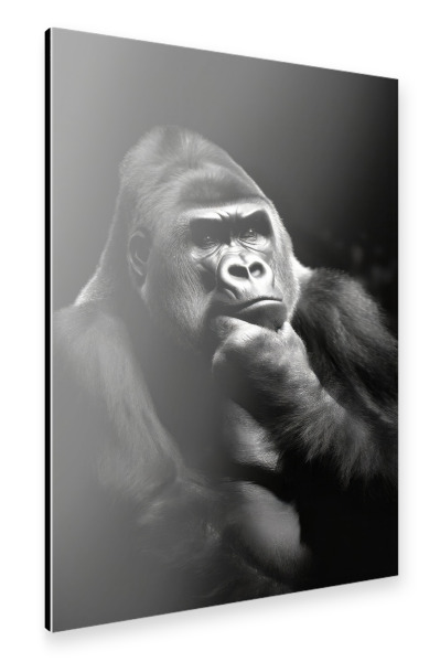 Alu-Dibond "Nachdenklicher Gorilla" 30x20 cm artboxONE