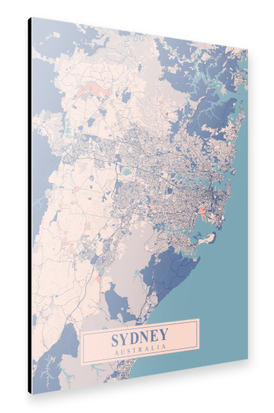 Alu-Dibond "Sydney Stadtplan" 30x20 cm artboxONE
