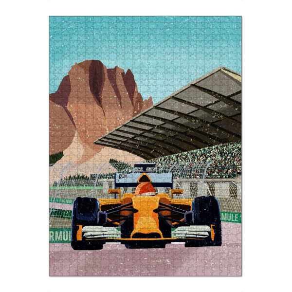 Puzzle Ravensburger "Renntag" artboxONE - Natur,Für Kinder,Automobile - Auto,Rennwagen - Bild auto