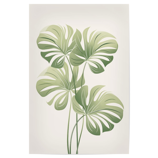 Poster 30x20 cm "Abstrakte grüne Monstera" artboxONE - Natur,Floral,Abstrakt