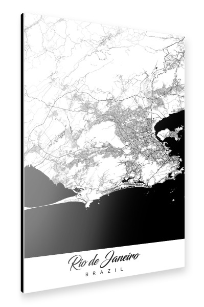Alu-Dibond "Rio de Janeiro City Map" 30x20 cm artboxONE