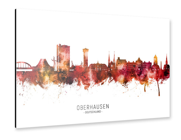 Alu-Dibond "Oberhausen Skyline Roter Name" 30x20 cm artboxONE