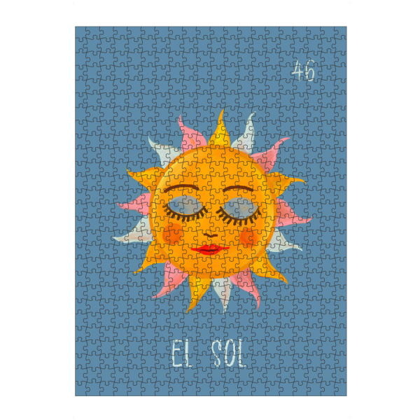 artboxONE Puzzle "46 El Sol Die Sonne" artboxONE - Abstrakt - Sonne,Loteria mexicana,Tarot,Malerei,Mischtechnik - Bild sonne