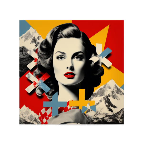 Poster 20x20 cm "SCHWEIZER ELEGANZ" artboxONE - Menschen,Fashion,Reise / Länder - Schweiz,Frau,Schweizer,Popart,Retro,Gesicht