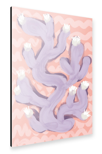 Alu-Dibond "Koralle in Violett" 30x20 cm artboxONE