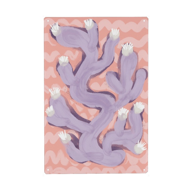 Metall Poster "Koralle in Violett" artboxONE - Floral,Abstrakt,Für Mama