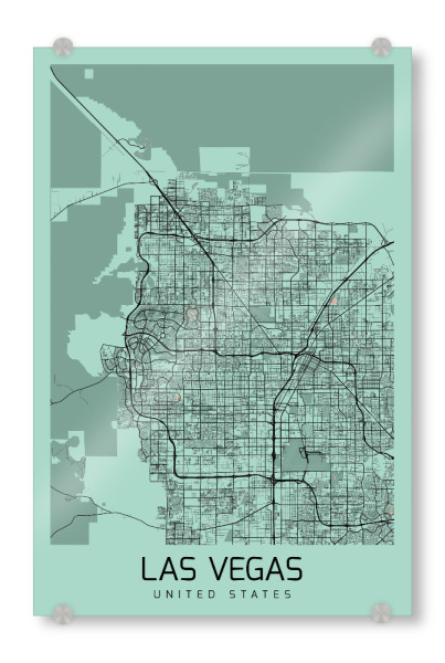 Acrylglasbild "City Las Vegas Plan" artboxONE - Städte / Las Vegas,Kartografie