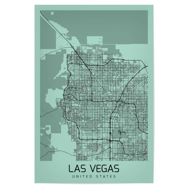 Poster "City Las Vegas Plan" artboxONE - Städte / Las Vegas,Kartografie