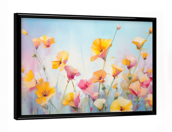 Poster mit schwarzem Rahmen "Gemälde einer gelben Mohnblume" artboxONE - Natur,Floral