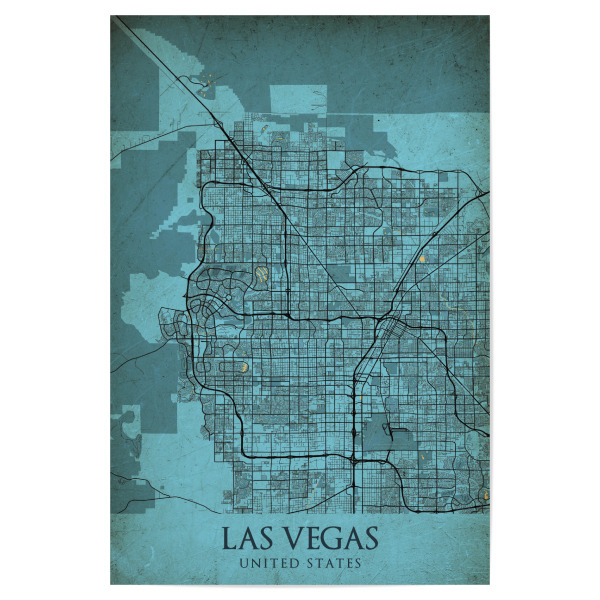 Poster 30x20 cm "Vintage Las Vegas Stadtplan" artboxONE - Städte / Las Vegas,Kartografie