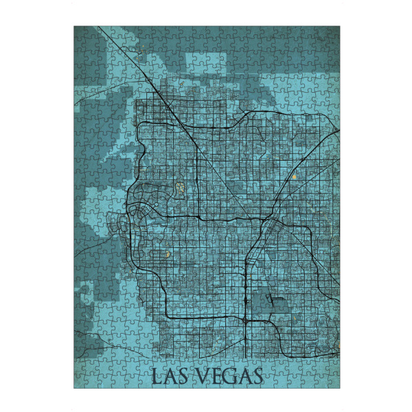 Puzzle Ravensburger "Vintage Las Vegas Stadtplan" artboxONE - Städte / Las Vegas,Kartografie