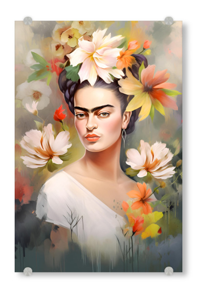 Acrylglasbild "Lady Frida" artboxONE - Floral,Abstrakt,Menschen