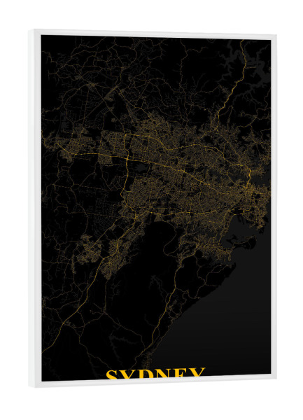 Poster mit weißem Rahmen "CityMap von Sydney" artboxONE - Städte / Sydney,Kartografie