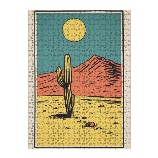 Puzzle Ravensburger "Siebdruck-Retro-Wüste" artboxONE - Natur,Comic