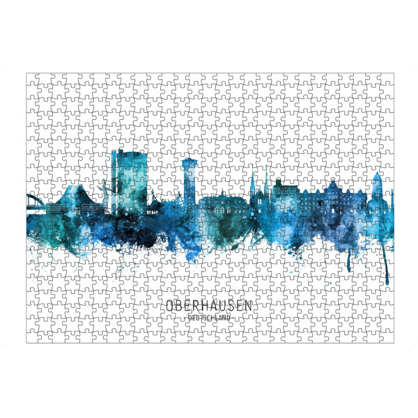 Puzzle Ravensburger "Oberhausen Skyline Blauer Name" artboxONE - Städte