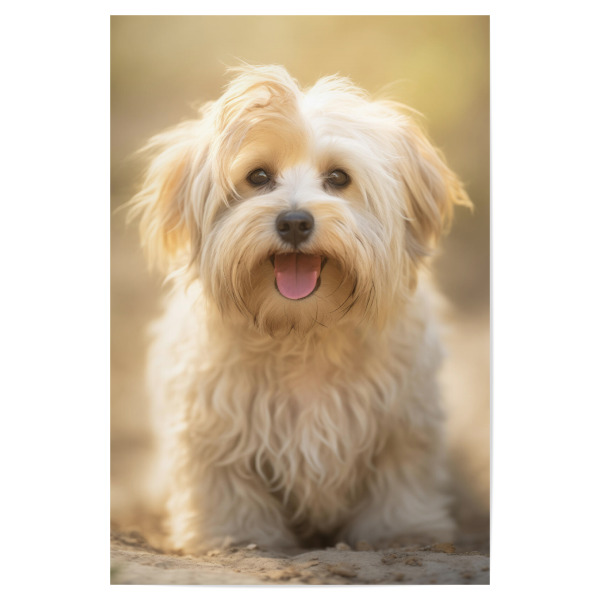 Poster 30x20 cm "Fröhlicher Havaneser" artboxONE - Tiere - Tier,Bokeh,Niedlich,Hund,Glücklich,Havaneser,Fotografie,Porträt,Lächelnd,Weiß