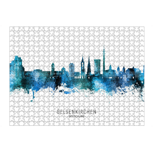 artboxONE Puzzle "Gelsenkirchen Skyline Blauer Name" artboxONE - Städte