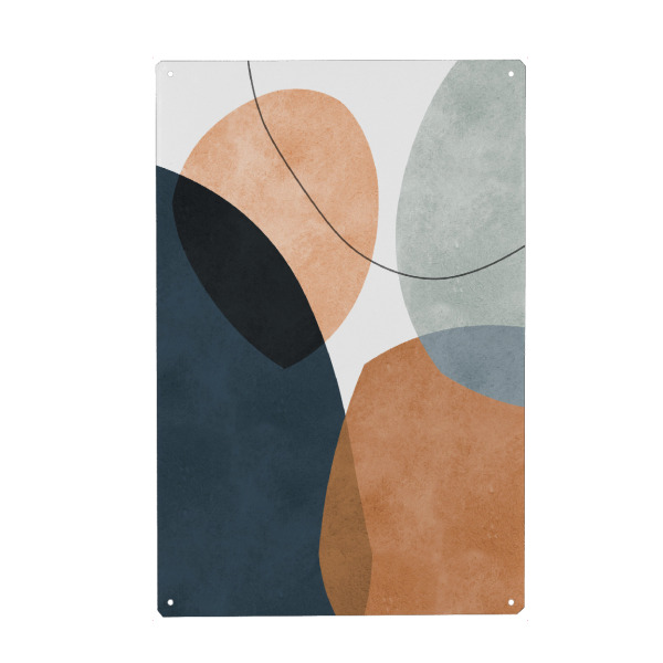 Metall Poster "Bunte Boho-Formen D" artboxONE - Abstrakt,Geometrie
