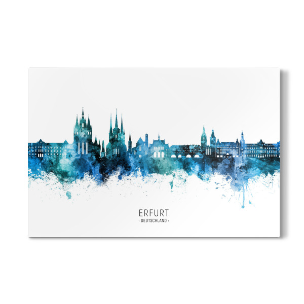 Galerie-Print "Erfurt Skyline Blauer Name" 30x20 cm artboxONE
