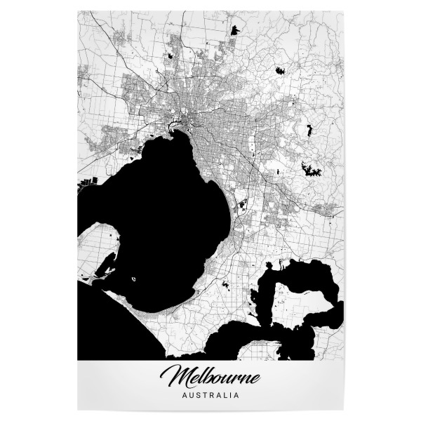 Poster "Melbourne City Map" artboxONE - Schwarzweiß,Städte / Weitere