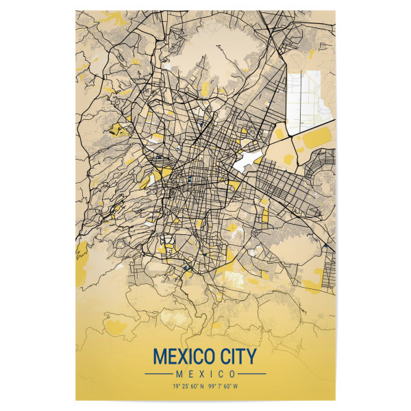 Poster 30x20 cm "Stadt Mexiko Wandbild" artboxONE - Städte / Weitere,Kartografie