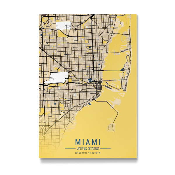 Galerie-Print "Miami City Wandbild Map" 30x20 cm artboxONE
