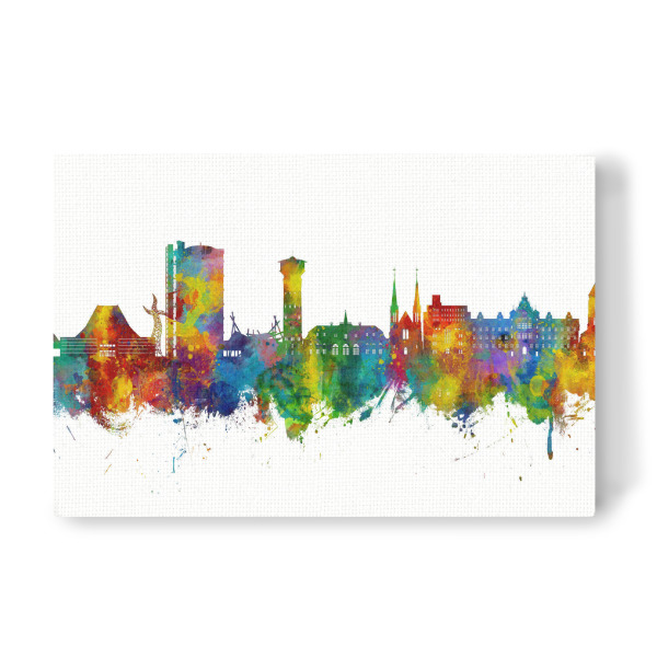 Leinwandbild "Oberhausen Deutschland Skyline" artboxONE - Städte - Oberhausen,Deutschland,Deutschland,Skyline,Stadtbild,Stadtbild,Aquarell,Malerei