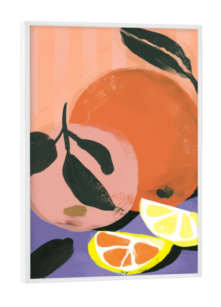 Poster mit weißem Rahmen "Fruchtiger Sommer (Drei)" artboxONE - Abstrakt,Für Mama,Essen & Trinken / Obst & Gemüse