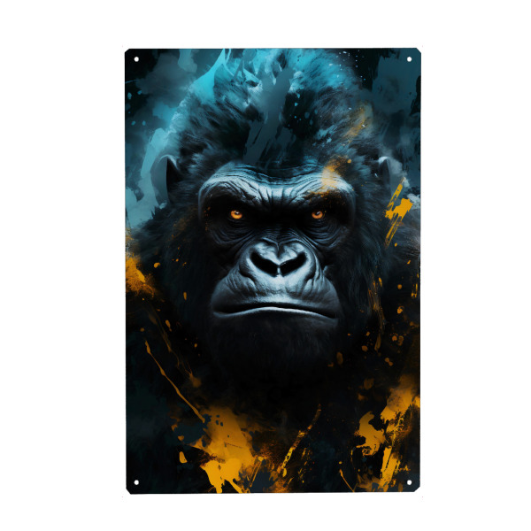 Metall Poster "Gorilla Fantasy (matart)" artboxONE - Tiere - Gorilla,Tier,Tiere,Natur,Wild,Tierwelt,Abstrakt,Fantasie - Blechschild