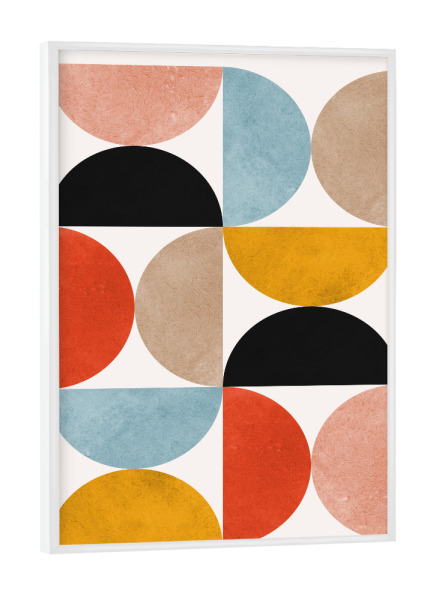 Poster mit weißem Rahmen "Kreiskomposition E" artboxONE - Abstrakt,Geometrie