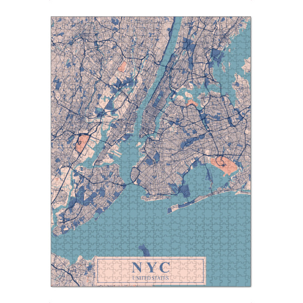 Puzzle Ravensburger "City of New York Map" artboxONE - Städte / New York,Kartografie
