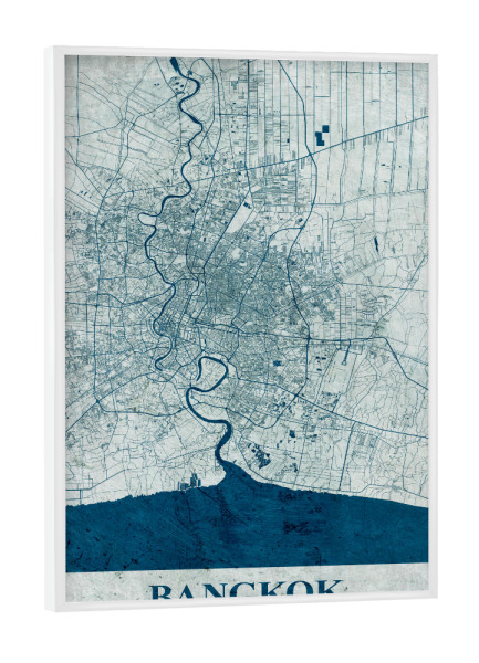Poster mit weißem Rahmen "Bangkok Vintage Plan" artboxONE - Städte / Weitere,Kartografie