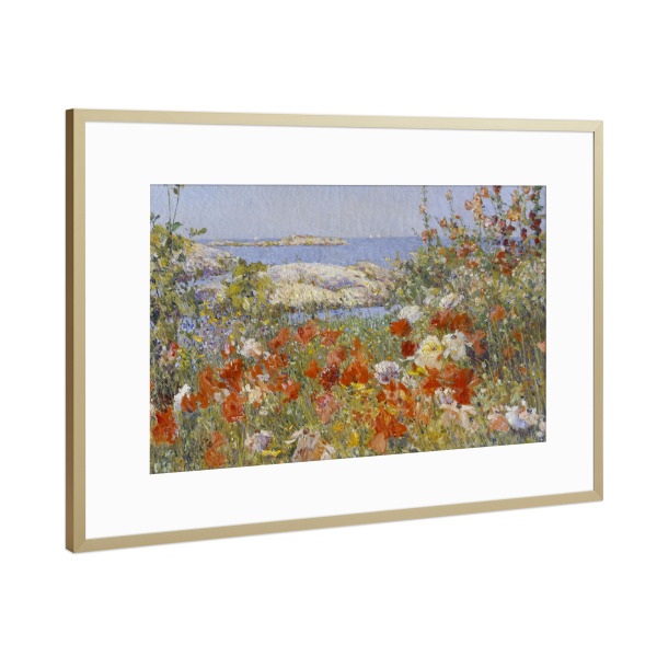 Poster mit Rahmen Gold "Celia Thaxters Garten" artboxONE - Natur,Floral,Für Mama,Für Papa