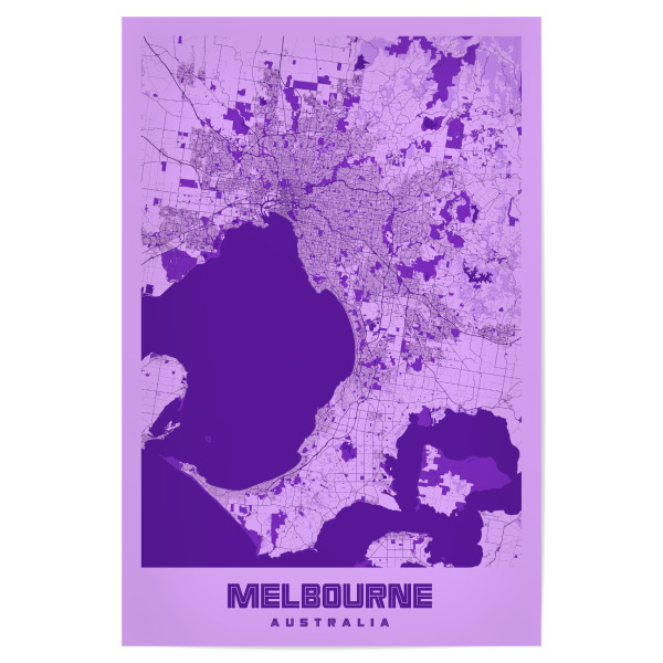 Poster "City Map von Melbourne" artboxONE - Städte / Weitere,Kartografie